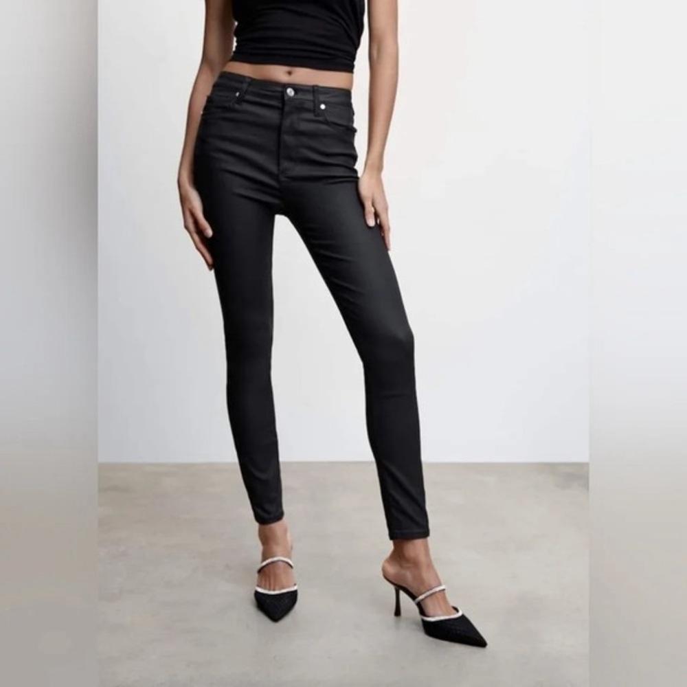 HOST FICK Mango Waxed high rise skinny jeans